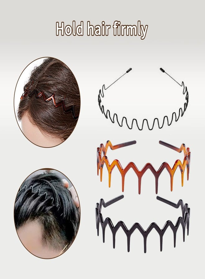 YMPEKA 3-Piece Hairband Set, Zig Zag & Wavy Design - Metal Headbands for Women, Unisex Hair Accessory, Fashion Headband with Teeth for Sports, Everyday Use & Hair Protection - Image 2